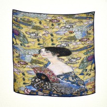 Lila Rosa Gustav Klimt Desenli Bandana Fular