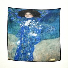 Lila Rosa Gustav Klimt Desenli Bandana Fular