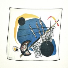 Lila Rosa Vasili Kandinski Desenli Bandana Fular