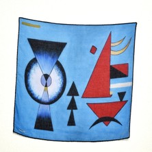 Lila Rosa Vasili Kandinski Desenli Bandana Fular