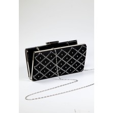 Lila Rosa El Işlemeli Portföy Tel Kırma Abiye Çanta