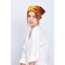 Lila Rosa Gustav Klimt Desenli Ipek Bandana Fular