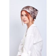 Lila Rosa Piri Reis Desenli Ipek Bandana Fular