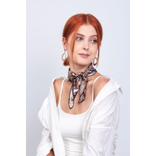 Lila Rosa Piri Reis Desenli Ipek Bandana Fular