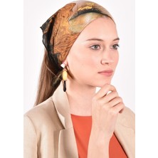 Lila Rosa Gustav Klimt Desenli Bandana Fular