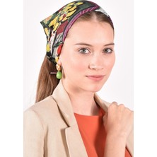 Lila Rosa Henri Matisse Desenli Bandana Fular