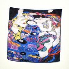 Lila Rosa Gustav Klimt Desenli Bandana Fular