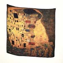 Lila Rosa Gustav Klimt Desenli Bandana Fular