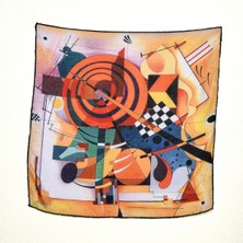 Lila Rosa Vasili Kandinski Desenli Bandana Fular