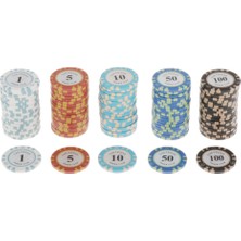 Lovoski 100 Adet Cips Poker Cips Set Casino Kaynağı Oyunu Belirteç Çip 4 cm 1 5 10 50 100 (Yurt Dışından)