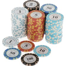 Lovoski 100 Adet Cips Poker Cips Set Casino Kaynağı Oyunu Belirteç Çip 4 cm 1 5 10 50 100 (Yurt Dışından)