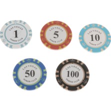 Lovoski 100 Adet Cips Poker Cips Set Casino Kaynağı Oyunu Belirteç Çip 4 cm 1 5 10 50 100 (Yurt Dışından)