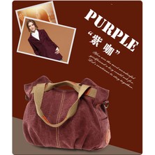Fashion Smart Kadın Rahat Retro Kanvas Çanta Üst Saplı Omuzdan Askili Çanta (Yurt Dışından)