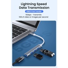 Daytona 809-CC Macbook Uyumlu Type-C to 4* USB 3.0 Splitter 5 Gbps Çevirici Hub Adaptör