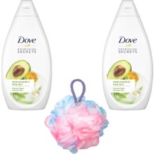 Dove Avokado & Kalendula Özlü Duş Jeli 500ML 2li Set + Banyo Lifi