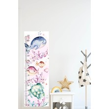 Okyanus Balıkları Boy Ölçer Duvar Sticker