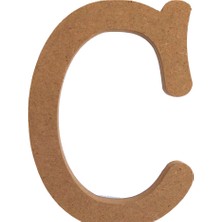 Neşeli Ahşap 25 cm 18 mm Ahşap C Harfi Dik Durabilir.boyanabilir Ahşap Harf.ahşap Boyama Ürünü.ham Ahşap Harf
