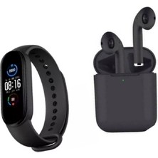 Shopteknoloji M6 Akıllı Bileklik+Airpods I12 Bluetooth Kulaklık Siyah Süper Kombin