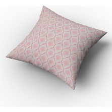 Finezza Melisa Damask Baskılı Duck Kumaş Pembe Kırlent 45*45 cm  - 747