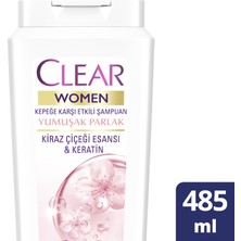 Clear Women Kepeğe Karşı Etkili Şampuan Yumuşak Parlak Kiraz Çiçeği Esansı & Keratin 485 ML