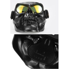 Kafatası Tam Yüz Motosiklet Maskesi Gözlük Gözlük Cadılar Bayramı Için Siyah Cuma # 2 Siyah + Mavi