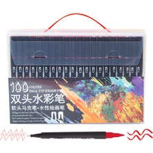 Buyfun 100 Renk Çift Uçlu Fırça Kalemler Fineliner ve Fırça (Yurt Dışından)