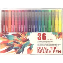 Buyfun 36 Parlak Renkler Çift Ucu Fırça Kalemler Set 0.4mm (Yurt Dışından)