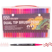 Buyfun 60 Renk Çift Uçlu Fırça Kalemler Sanat Marker Seti (Yurt Dışından)