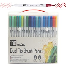 Buyfun 100 Renkler Çift Ucu Fırça Kalemler Sanat Işaretleyiciler (Yurt Dışından)