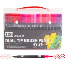 Buyfun 100 Renk Çift Uçlu Fırça Kalemler Sanat Marker Seti (Yurt Dışından)