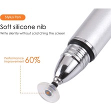 Kaneed Silikon Disk Nib Stylus Kalem Gümüş Renk (Yurt Dışından)