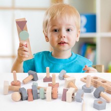 Baosity Ahşap Fındık Cıvata Oyuncaklar Montessori Vida Somun Montaj Renk Boncuk Oyunu Macaron (Yurt Dışından)