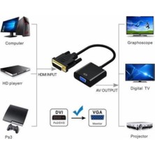 Aldım Geldi DVI - D (24+1) To VGA Aktif Dönüştürücü Çevirici Kablo Adaptör