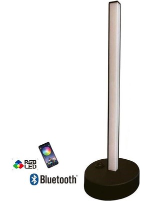 Çağatay Elektrik Dekoratif Rgb Bluetooth LED Lambader Köşe Lambası Siyah 120 cm Mobil Kontrol Telefon Kontrol Siyah