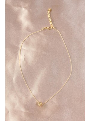 Clariss Gold Renk Metal Zirkon Taş Oval Cartier Tasarımlı Kadın Kolye