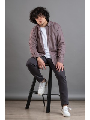 Dorss Slimfit Düz Renk Erkek Kışlık Oduncu Erkek Gömlek
