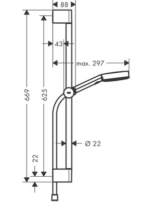 Hansgrohe Pulsify Select S Duş Seti 105 3jet Relaxation, 65 cm Duş Barı 24160000