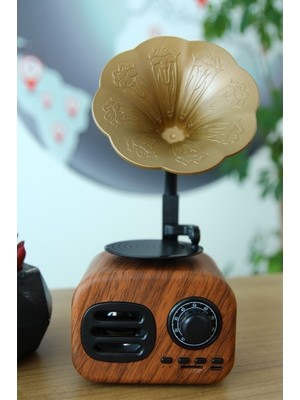 Toptan Bulurum B5 Nostaljik Mini Retro Dizayn Gramafon Radyo USB Aux Bluetooth Radyo