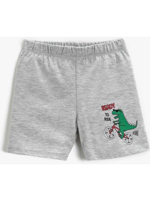 Koton Dinozor Baskılı Beli Lastikli Şort