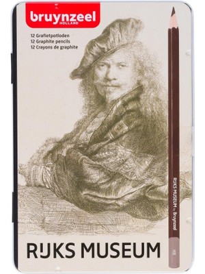 Bruynzeel Ruks Museum 12'li Karakalem Seti Renkli Grafit Kalemler ile Sanatsal Çizim İçin