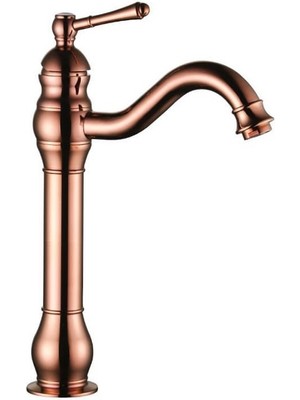 LPD S Borulu Çanak Banyo Lavabo Bataryası Rose Gold