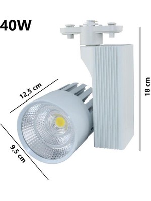 SekaTech 40 Watt Beyaz Kasa Günışığı 3000 K Led Ray Spot EV Ofis Mağaza Vitrin