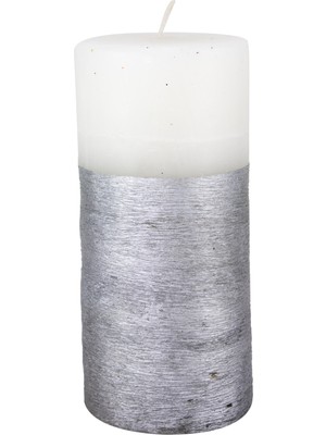 Missi 7X15 Gümüş Taramalı Mum