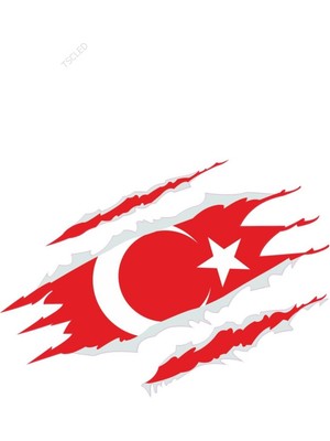 Tsc Türk Bayrağı Pençe Izi Türk Bayrağı Sticker 18 cm