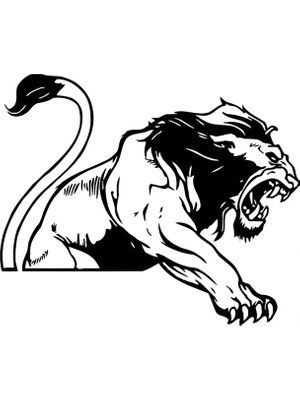 Tsc Predator Vahşi Aslan Araba Sticker 18  cm Siyah Renk