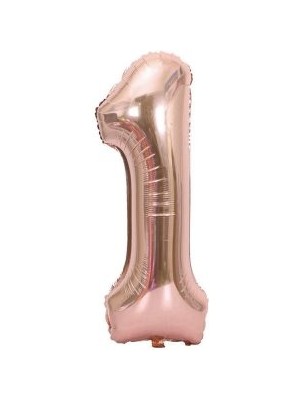 Eğlence Marketi 34'' 80 cm Rose Gold Bronze Folyo Rakam Balon 1