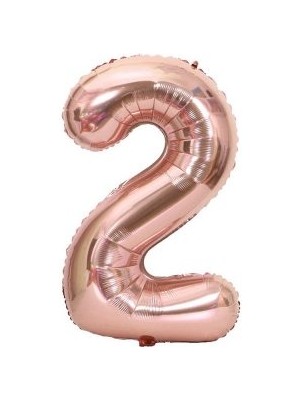 Eğlence Marketi 34'' 80 cm Rose Gold Bronze Folyo Rakam Balon 2