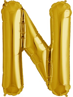 Eğlence Marketi 16 Inç 35 cm Altın Folyo Harf Balon N