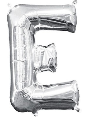 Eğlence Marketi 16 Inç 35 cm Gümüş Folyo Harf Balon E