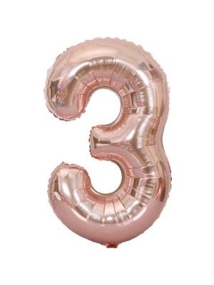 Eğlence Marketi 34'' 80 cm Rose Gold Bronze Folyo Rakam Balon 3